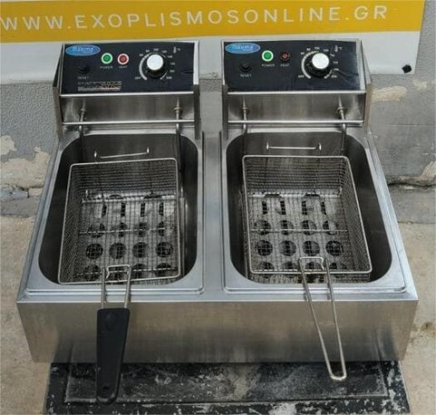 Φριτέζα Ηλεκτρική Διπλή Επιτραπέζια 6+6Lt MAXIMA Μεταχειρισμένη